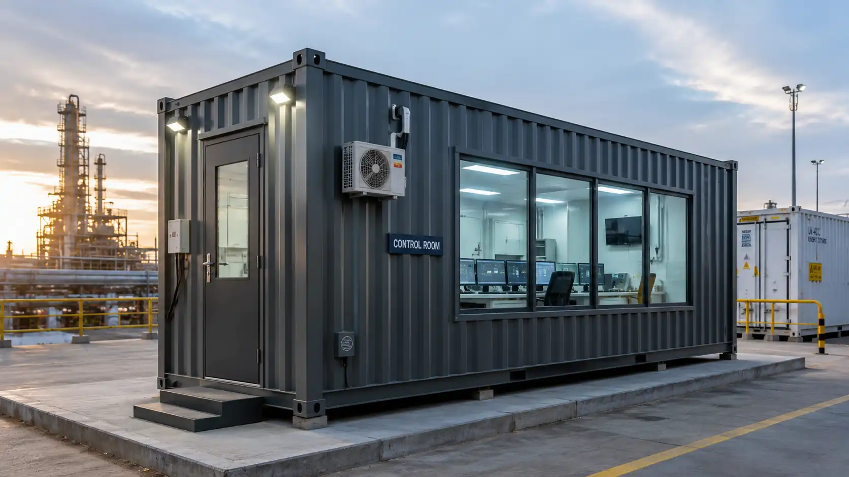 Electro-mechanical container cabin