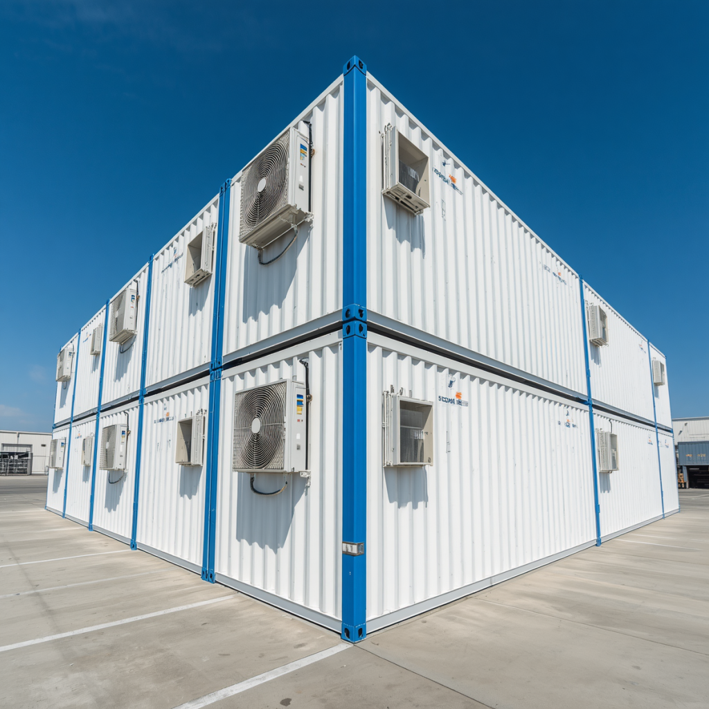 Stackable air-conditioned container units